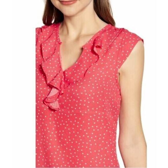 Gibson X Int. Women Day Fancy Ashley Ruffle Detail Cap Sleeve Blouse Small $54 - Picture 4 of 6
